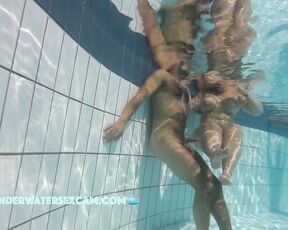 NEW! This couple just fucks like that in a public swimming pool, right up to the end.