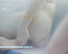 NEW! She found someone to pay her bills, so she goes with him to the public nudist spa.