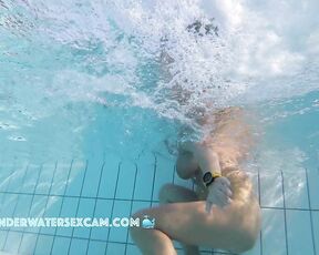 NEW! This busty MILF enjoys an underwater massage with jets.