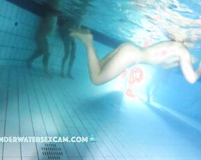 NEW! A tall athletic girl with only nipples swims, does water gymnastics, and massage.
