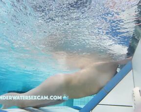 NEW! This lady is really enjoying the underwater jets built into the lounger.