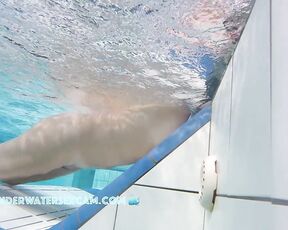 NEW! This lady is really enjoying the underwater jets built into the lounger.