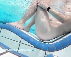 NEW! She tries to find just the right position so that the little underwater jets can massage her pussy.