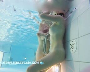 NEW! This hot teen18+ girl has a rendezvous with a busty MILF and flirts during an underwater massage.