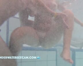 This young teen couple is naked for the first time at a nudist spa, but she already has something in her pussy.