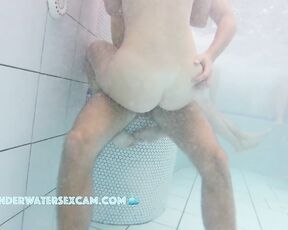 This young teen couple is naked for the first time at a nudist spa, but she already has something in her pussy.