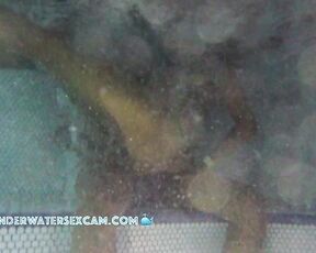 This black beauty gets really horny in the jacuzzi and would love to fuck his BBC right away.