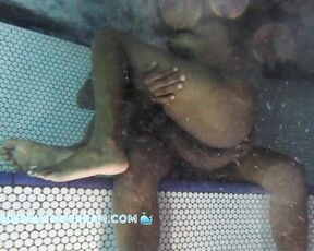 This black beauty gets really horny in the jacuzzi and would love to fuck his BBC right away.