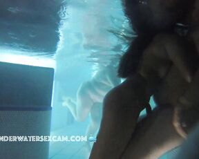 NEW! While holding a beautiful naked woman in his arms, his cock gets hard.