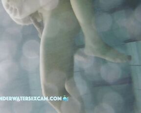 NEW! The young teen couple goes outside to the sauna pool to fuck in the dark.
