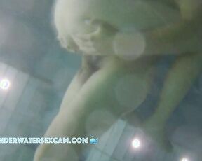 NEW! The young teen couple goes outside to the sauna pool to fuck in the dark.
