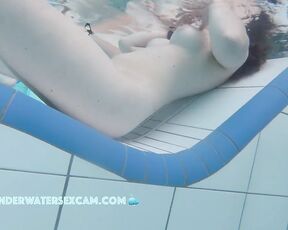 NEW! The pretty girl looks for the best position for her massage but shows her nipples.