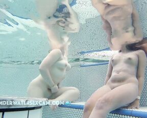 NEW! These girls are talking about their sexual adventures in the public pool.