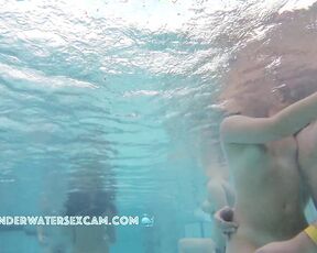 NEW! A young teen18+ girl naked with her boyfriend in the sauna pool