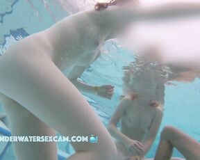 NEW! These teen girls were surprised to be so horny being naked in the sauna pool.