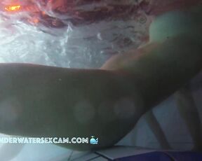 NEW! She moves back and forth to masturbate with the underwater jets.