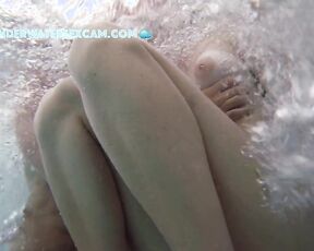 NEW! She gets totally horny and jerks him off and feels his bulging balls in the jacuzzi.