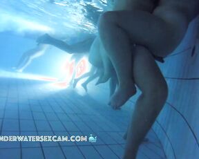 NEW! This young couple plays underwater with his erection and has fun doing it.
