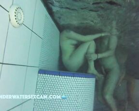 NEW! The way he's holding her from behind, he'd probably love to fuck her from behind in the jacuzzi too.