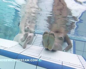 NEW! So there's still room between the two teen chicks for a guy with a big hard dick!