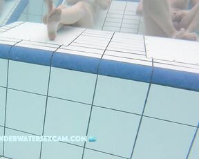 NEW! These girls are so horny and talk about how good it would be to fuck in the public pool right now.