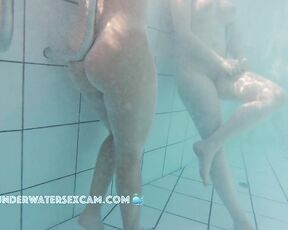 NEW! As soon as the sun comes out, the girls come out into the warm water of the sauna pool and get horny.
