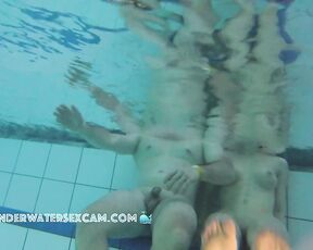 NEW! I'm pretty sure he has other ideas about what to do with this hot girl in a warm water pool.