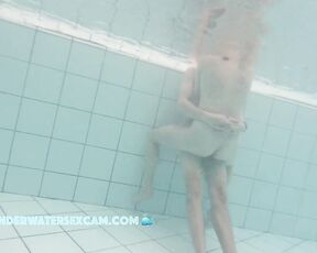 NEW! The warm water in the sauna pool and all the naked people make the couples really horny, and they show it too.