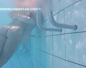 NEW! The pretty girl obviously arouses her boyfriend, but also all the other men in the sauna pool.