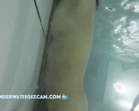NEW! Now the Asian lady with the big nipples finds out what the underwater jet can do for her.