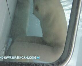 NEW! Now the Asian lady with the big nipples finds out what the underwater jet can do for her.