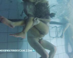 NEW! Two hot couples in the public pool and I don't know who to film because they're both really hot.