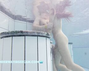 NEW! When a teenage couple is naked together in the sauna pool for the first time, they always get so horny.