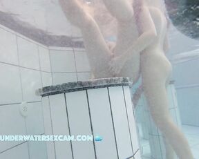 NEW! When a teenage couple is naked together in the sauna pool for the first time, they always get so horny.