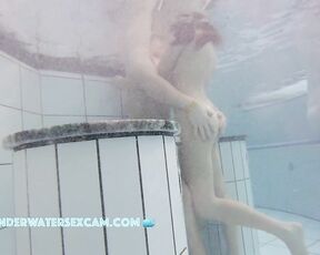 NEW! When a teenage couple is naked together in the sauna pool for the first time, they always get so horny.