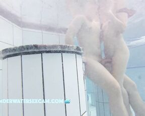 NEW! When a teenage couple is naked together in the sauna pool for the first time, they always get so horny.