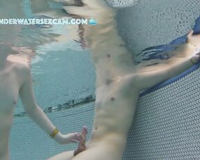 NEW! When the water is so clear and the light so bright, it's hard to hide an erection in the sauna pool.