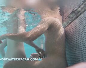 NEW! Cute young teen couple discovers the joys of being naked in the warm water of the sauna pool.