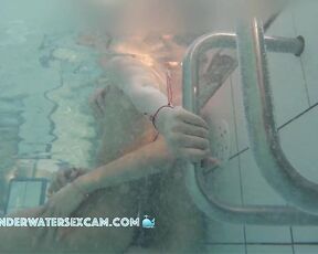 NEW! This young couple is experiencing being naked together in the sauna pool for the first time, and they are horny.