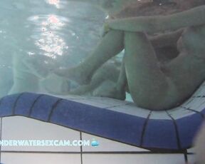 NEW! When the young woman notices that the underwater jets are about to start, she absolutely wants to try them out.