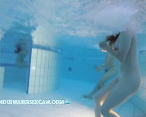 NEW! Young couples love to play together naked in the warm water because it really makes them horny