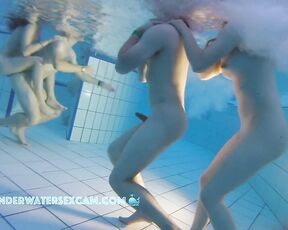 NEW! Young couples love to play together naked in the warm water because it really makes them horny