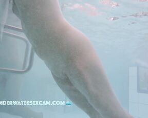 NEW! This horny MILF would love to masturbate a lot more with the underwater jet, but unfortunately her husband is nearby
