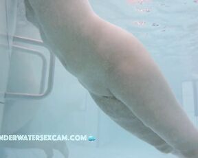 NEW! This horny MILF would love to masturbate a lot more with the underwater jet, but unfortunately her husband is nearby