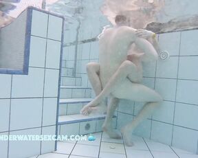 NEW! He’d love to have sex right now, but she’s too shy to do it in public, so she tells him it’s better to do it in the locker room.