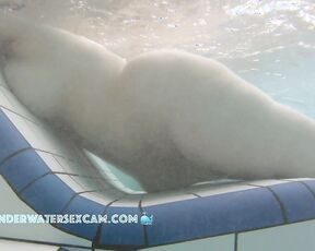 NEW! This big girl with big boobs is having a lot of fun with the underwater massage jets in the lounger.