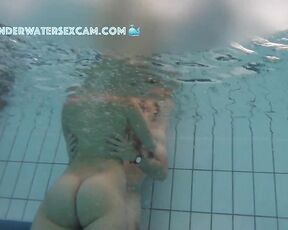 NEW! While this horny bitch is trying to turn her boyfriend on, she ends up turning on all the men in the pool