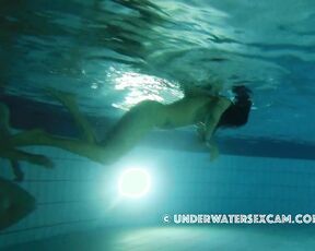 NEW! He's totally crazy about this hot Latina and wants to show her not just how to swim, but other things too