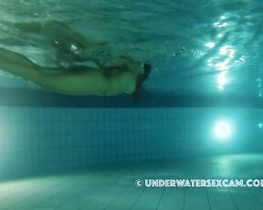 NEW! He's totally crazy about this hot Latina and wants to show her not just how to swim, but other things too