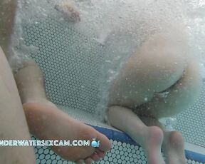 NEW! She goes out of her way to step out of the water with her boobs showing so everyone can see her, and he likes it too—as you can see